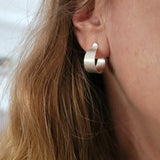 Leaf hoop earring