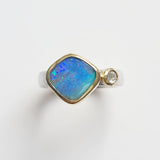 Lilac and turquoise opal ring