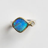 Lilac and turquoise opal ring