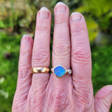 Lilac and turquoise opal ring