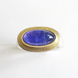 Long oval tanzanite ring