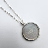 Antique mother of pearl disc pendant