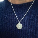 Antique mother of pearl disc pendant