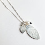 Antique mother of pearl leaf pendant