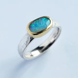 Opal sparkle bean ring