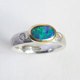 Australian opal and diamond ring