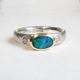 Australian opal and diamond ring