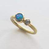 Gold opal and diamond ring