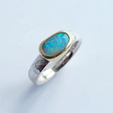Opal sparkle bean ring