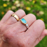 Opal sparkle bean ring