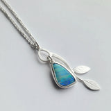 Opal stripes branch pendant