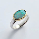 Pale flashy sparkle opal ring