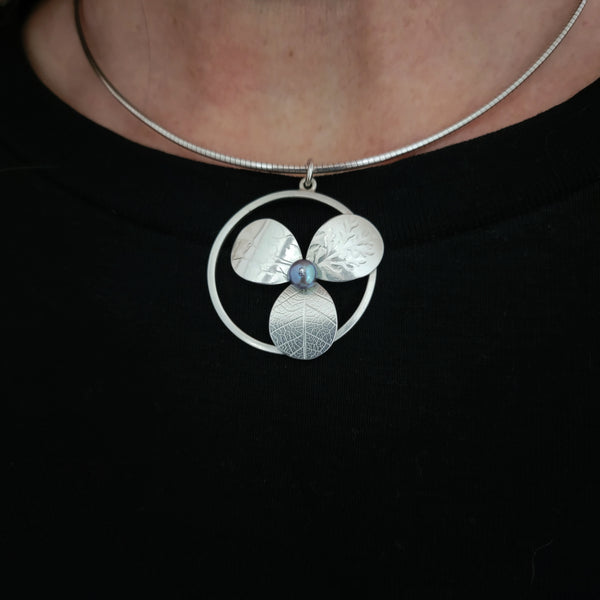 Pearl petal pendant