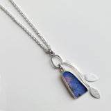 Australian opal pink purple branch pendant