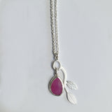 Pink sapphire branch pendant