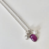 Pink sapphire cluster pendant