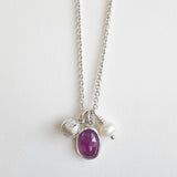 Pink sapphire cluster pendant