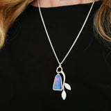 Australian opal pink purple branch pendant