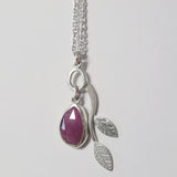 Pink sapphire branch pendant