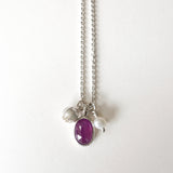 Pink sapphire cluster pendant