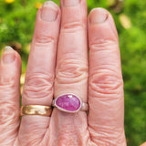 Hammered pink sapphire ring
