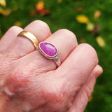 Hammered pink sapphire ring