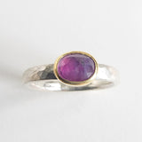 Pink sapphire rosecut ring
