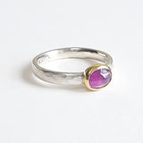 Pink sapphire rosecut ring