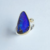 Purple wedge opal ring