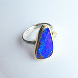 Purple wedge opal ring