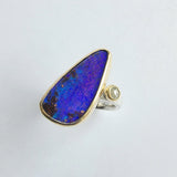Purple wedge opal ring