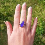 Purple wedge opal ring