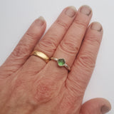 Green tourmaline rose cut ring
