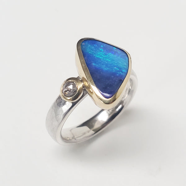 Seascape Australian opal ring