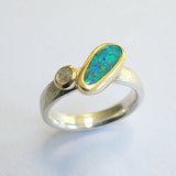 Sparkle opal offset ring