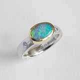 Bright sparkly opal and diamond ring