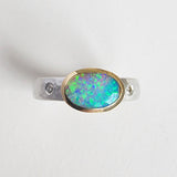 Bright sparkly opal and diamond ring