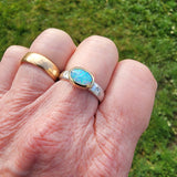 Bright sparkly opal and diamond ring
