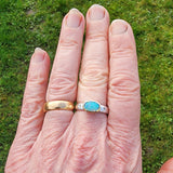 Bright sparkly opal and diamond ring
