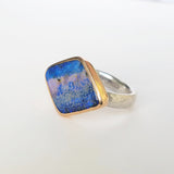 Australian opal rock pool ring