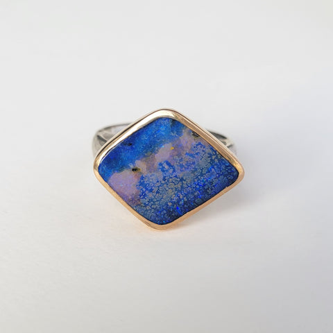 Australian opal rock pool ring