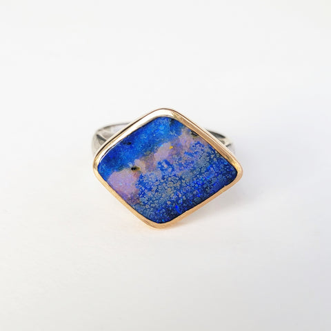 Australian opal rock pool ring