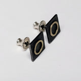 Square earring gold circle