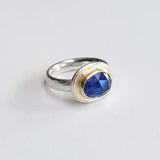 Rosecut tanzanite hammered ring