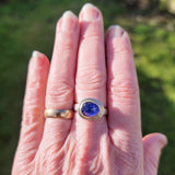 Rosecut tanzanite hammered ring