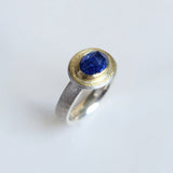 Rosecut tanzanite hammered ring