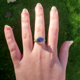 Tanzanite rosecut hammered ring