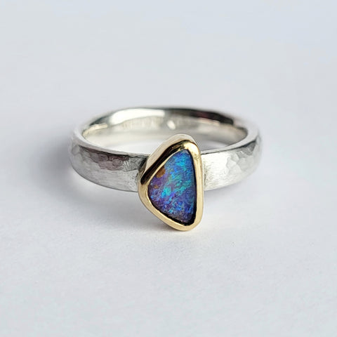 Triangle opal ring