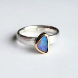Triangle opal ring