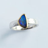 Triangle opal ring